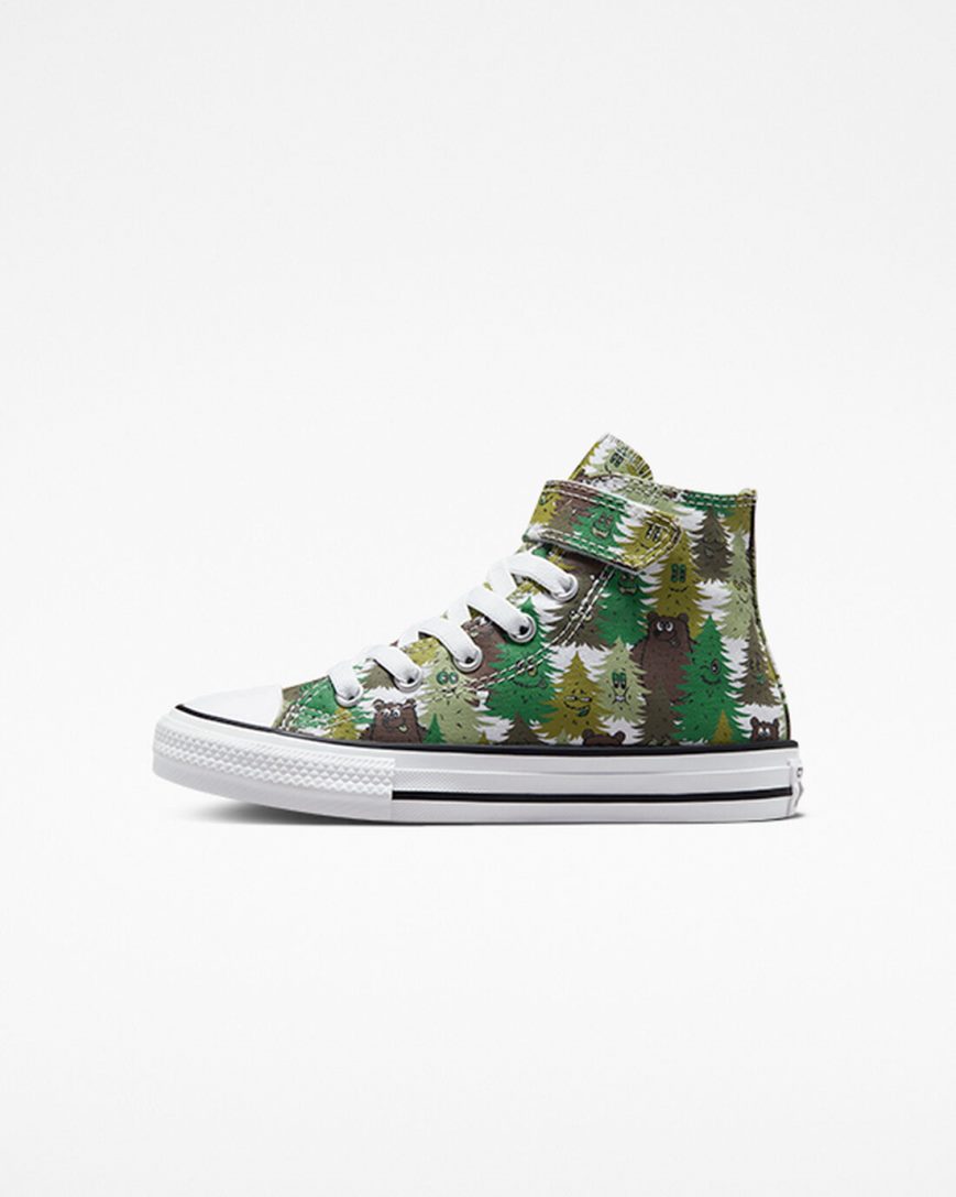 Tenisky Vysoke Converse Chuck Taylor All Star Easy-On Forest Camo Chlapcenske Biele Zelene | SK PGSCJ1